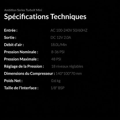Gaahleri - Turbox Mini - Compresseur d'Air pour Aérographe (Air Compressor)