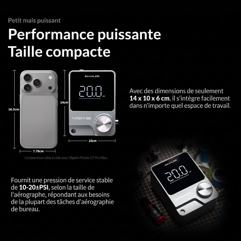 Gaahleri - Turbox Mini - Compresseur d'Air pour Aérographe (Air Compressor)