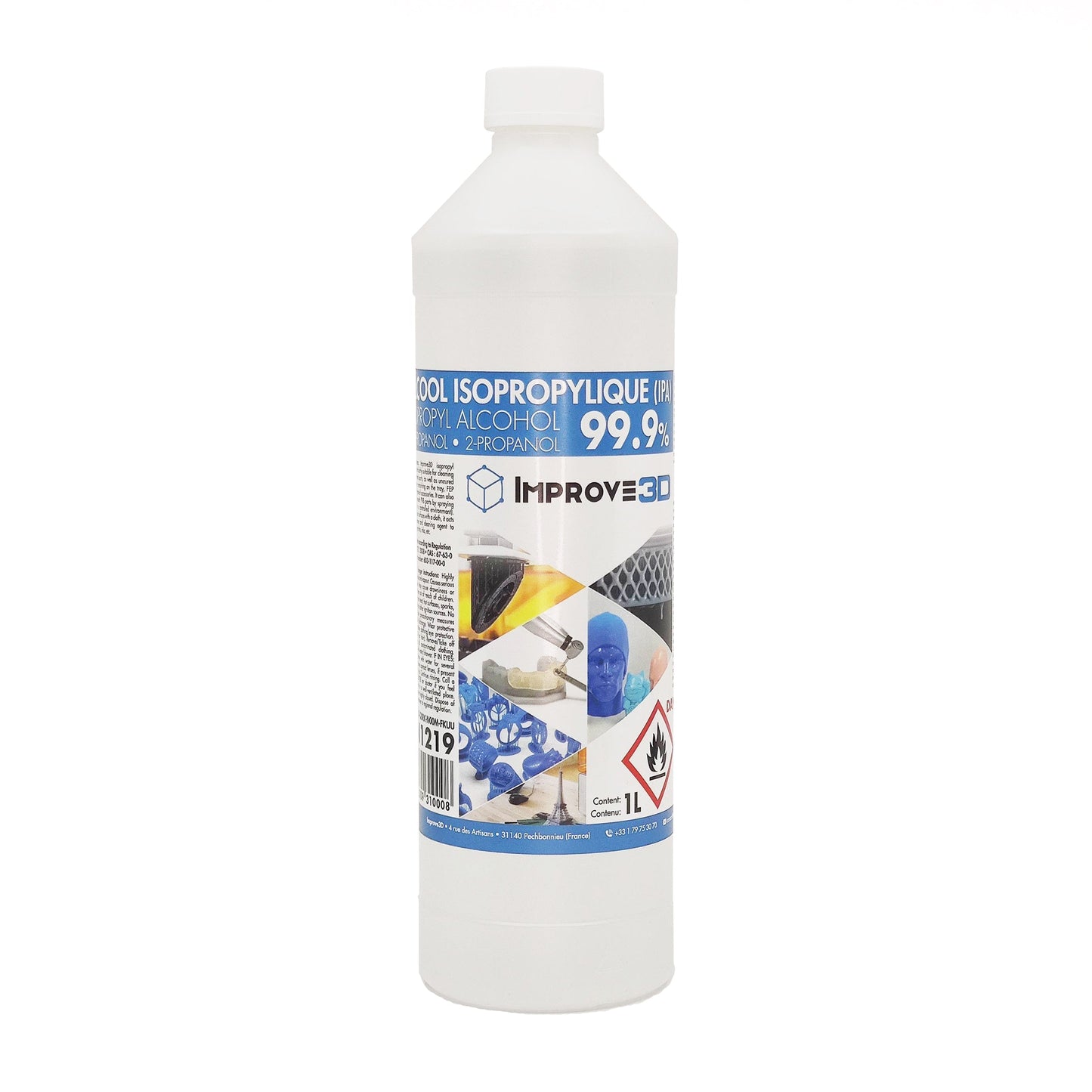 Improve3D - Alcool isopropylique (IPA) 99,99% - 1L 