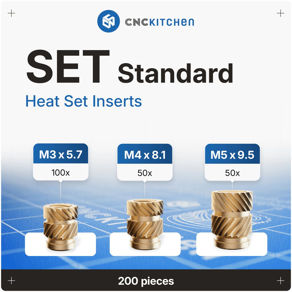 CNC Kitchen - Inserts Filetés Set Standard - Lot de 200 pièces