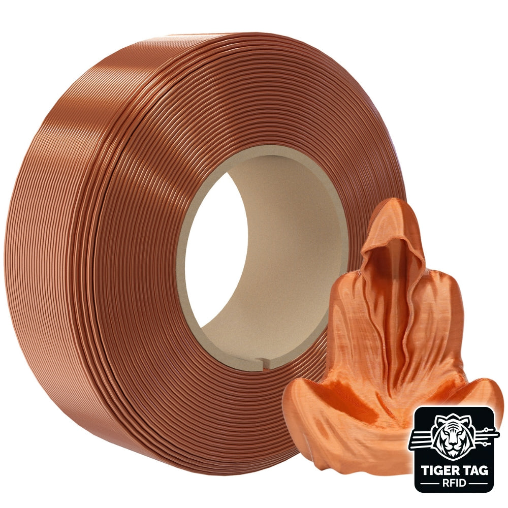 Jamg He - PLA Silk - Rouge Cuivre (Red Copper) - 1,75 mm - 1 kg - Refill avec RFID TigerTag