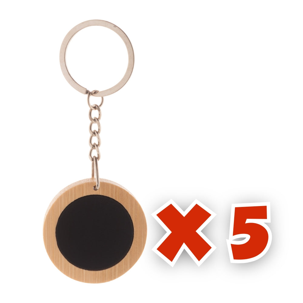 MissKraft - 5 Porte-clés Speculo Rond à graver