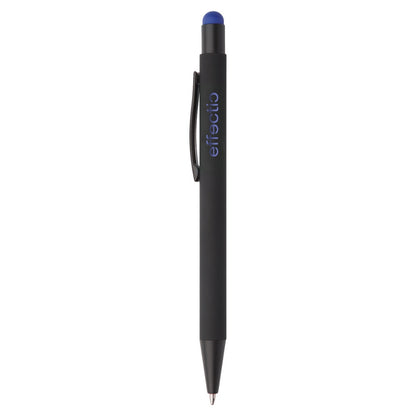 MissKraft -  5 Stylos à bille à graver Pearly Noir embout Bleu Foncé