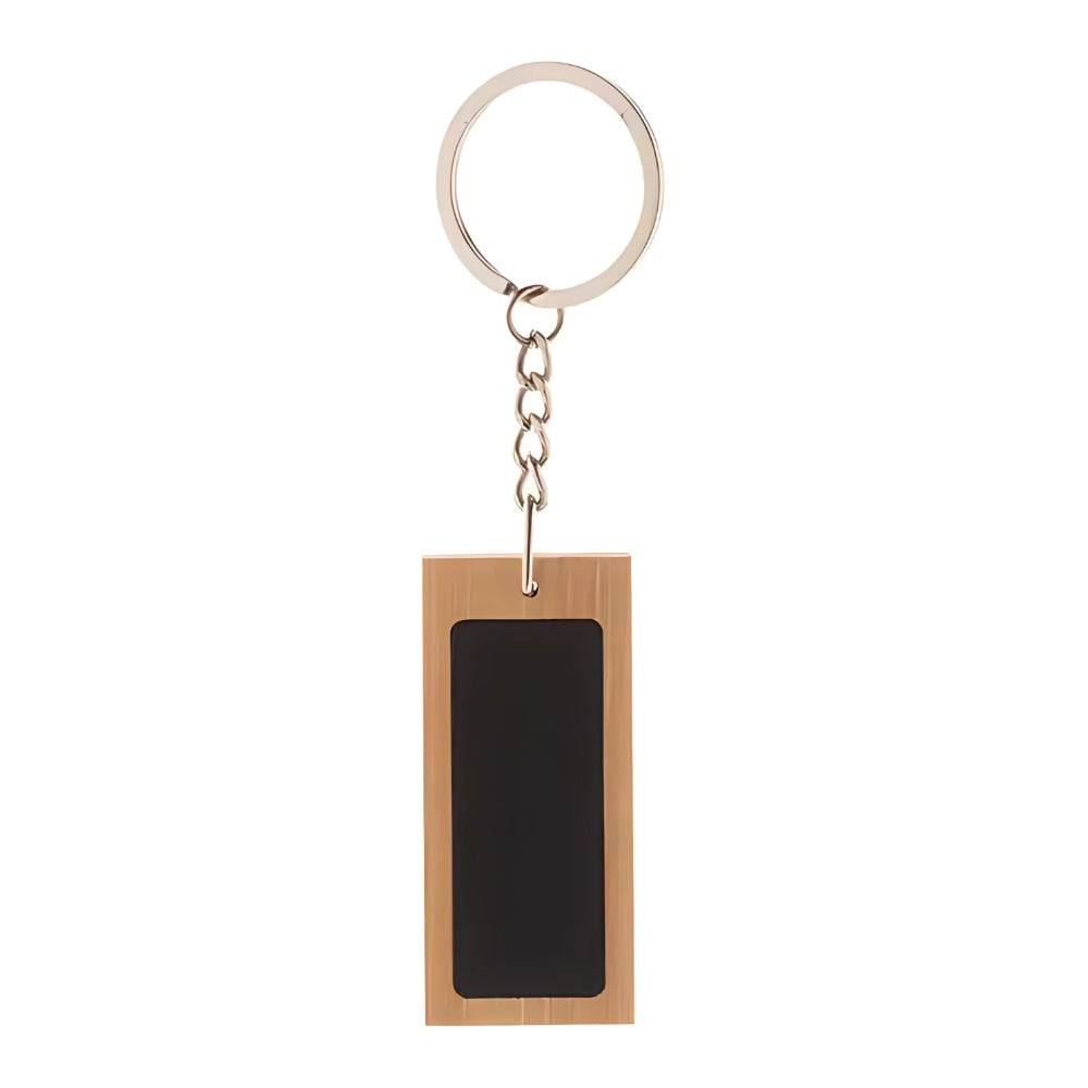 MissKraft - 5 Porte Clés Rectangulaires à graver en bambou