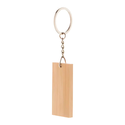 MissKraft - 5 Porte Clés Rectangulaires à graver en bambou
