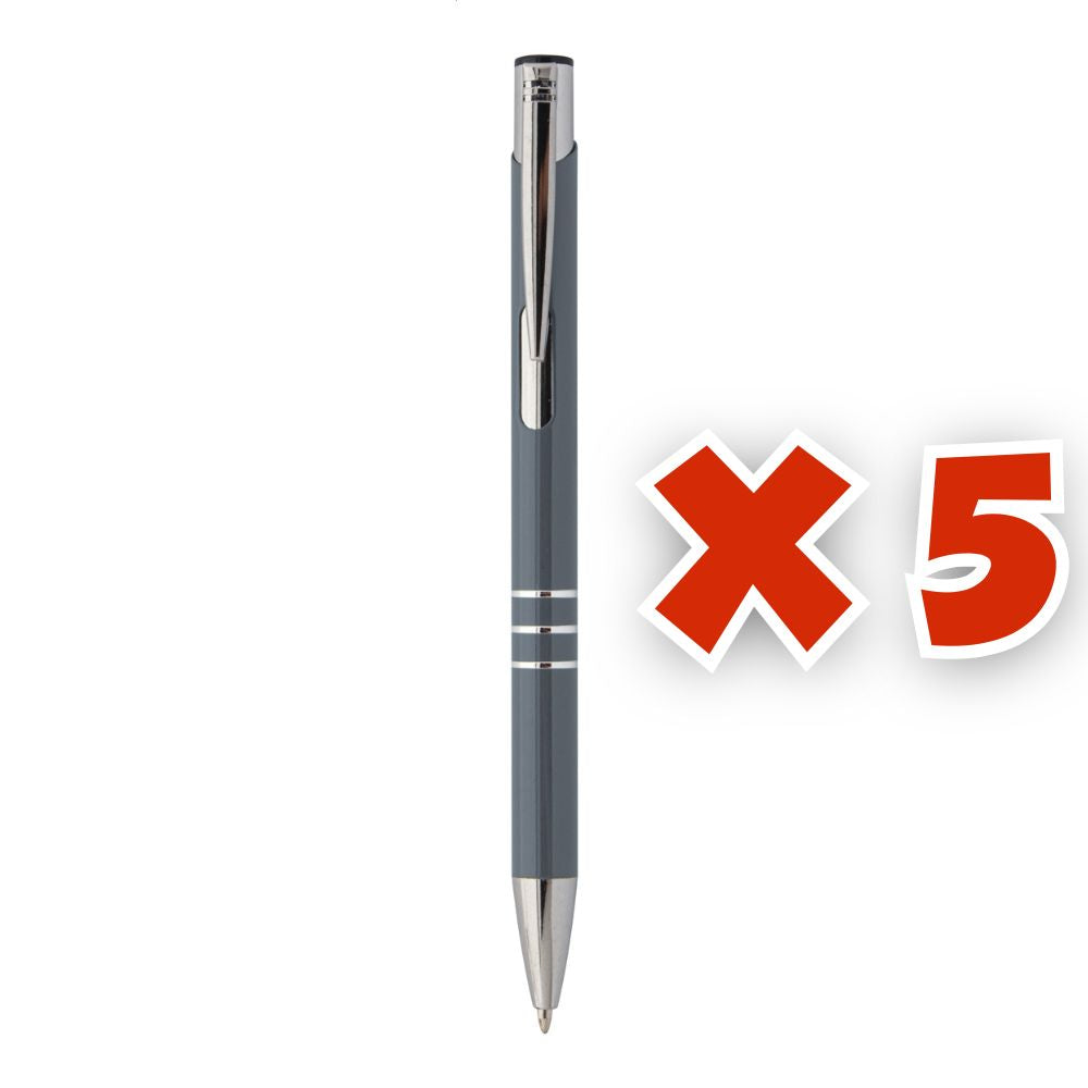 MissKraft - 5 Stylos à bille à graver Rechannel - Gris Foncé