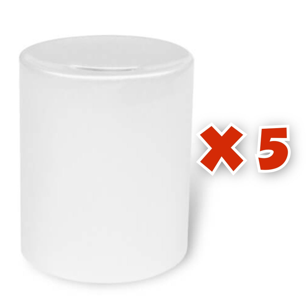 MissKraft - 5 Tirelire pour Sublimation en Céramique - Blanc