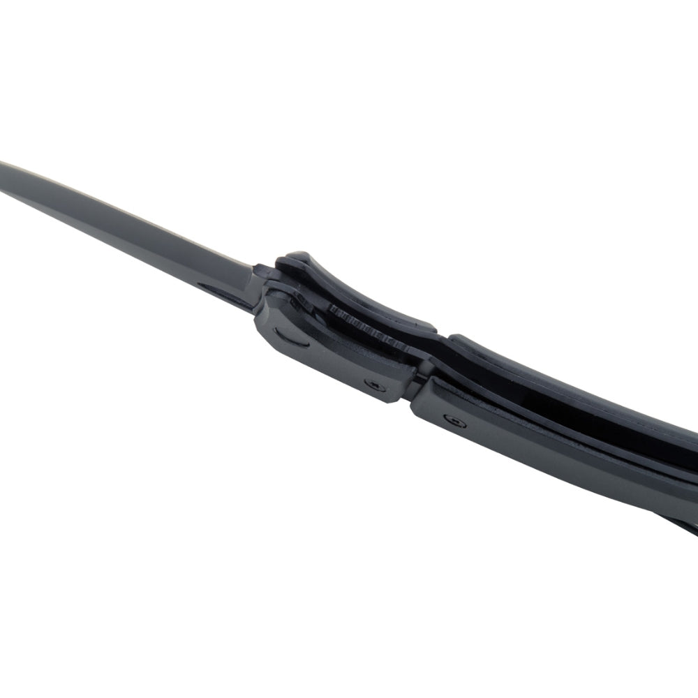 MissKraft - Couteau de poche Angus en métal noir avec mousqueton