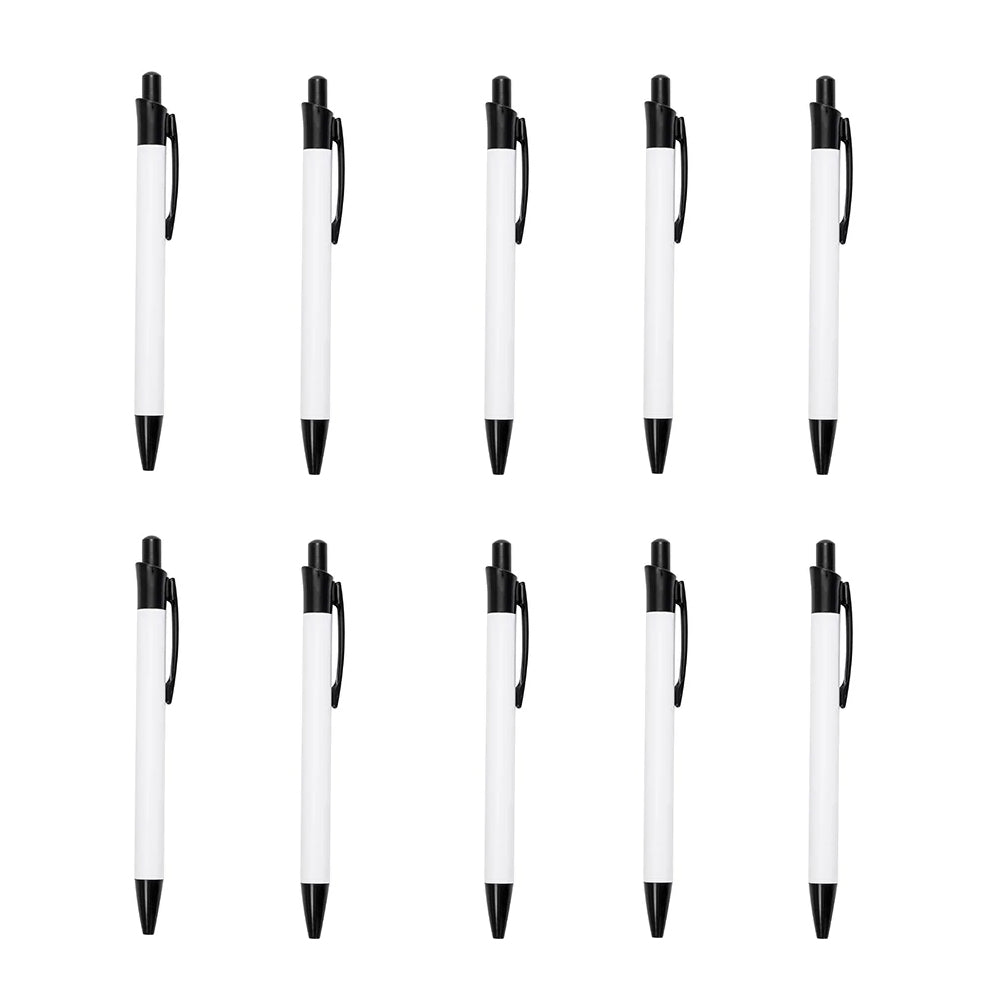MissKraft - Sublimation - Lot de 10 Stylos à Bille - Blanc