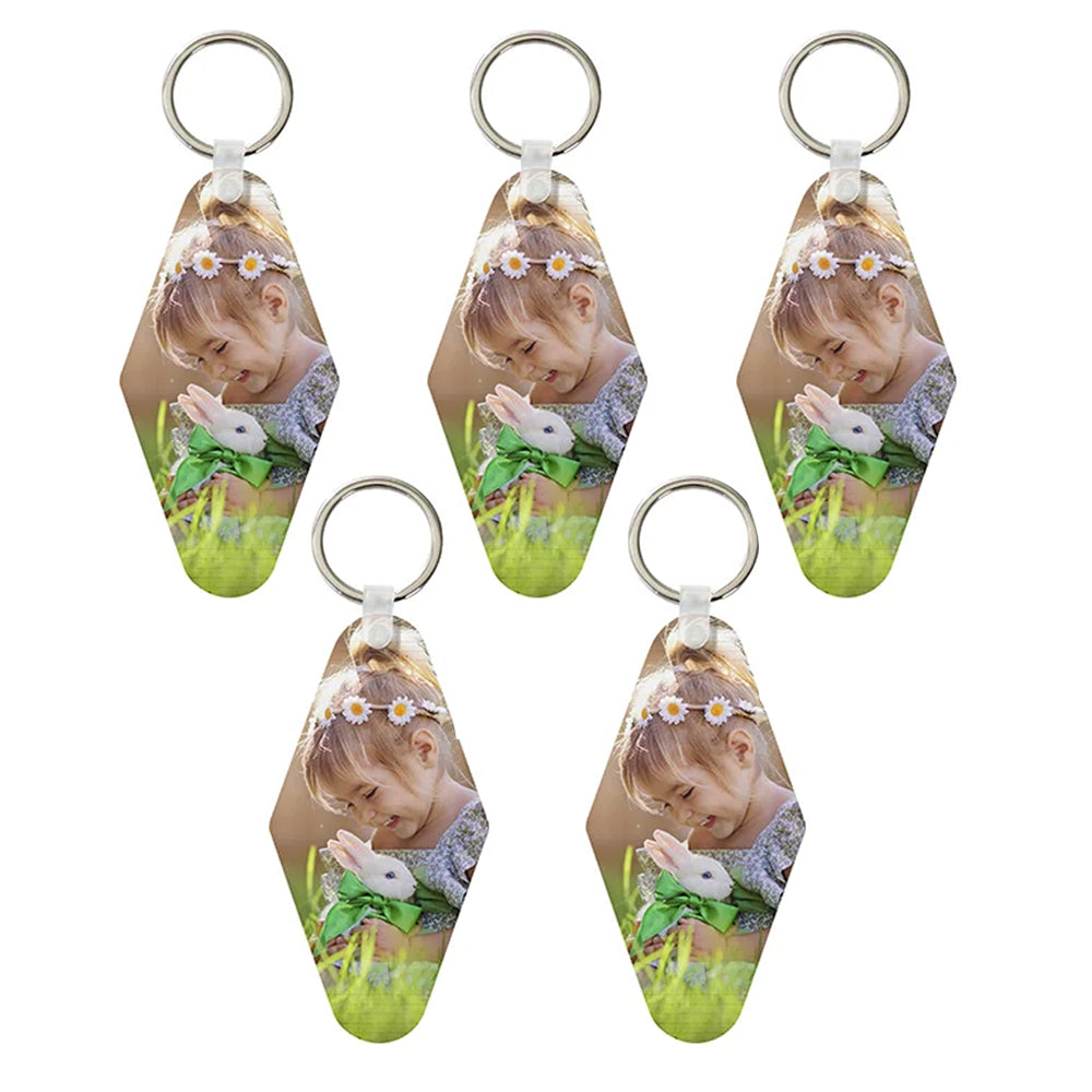 MissKraft - Sublimation - Lot de 5 Porte-clefs Diamant - 4,5 x 9 cm - Sublimé