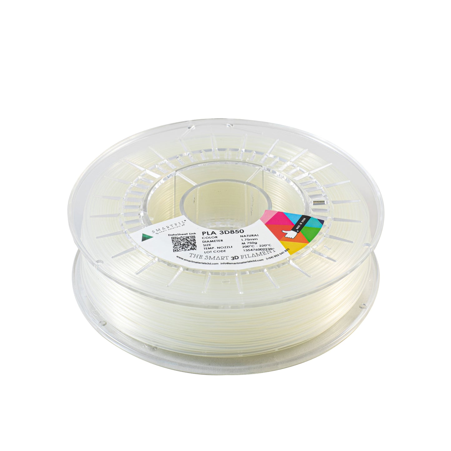 Smart Materials 3D - PLA 3D850 - Naturel (Natural) - 1,75 mm - 750 g