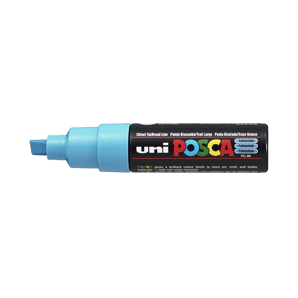 POSCA - Marqueur Pointe Biseautée Large - Turquoise Fluo