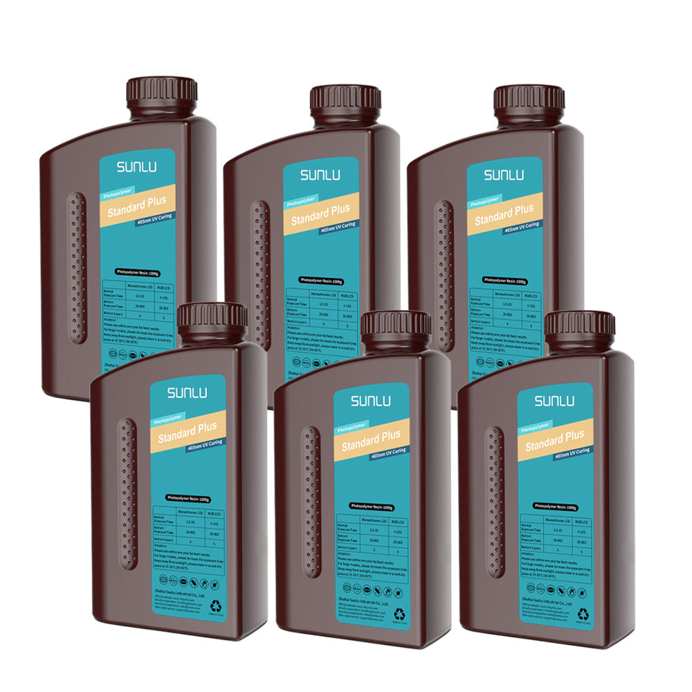 Sunlu - Résine Standard Plus - Gris Clair (Solid Grey) - 1 kg - Lot de 6