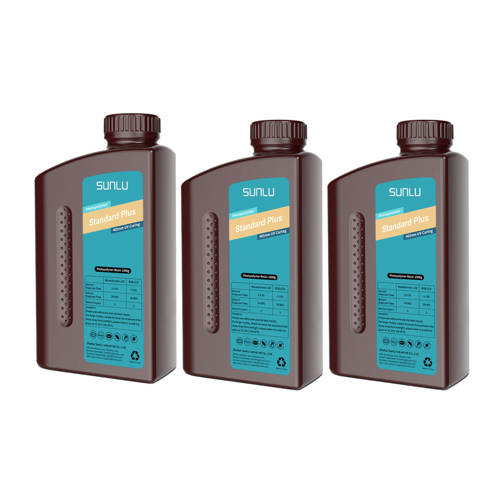 Sunlu - Résine Standard Plus - Blanc (Solid White) - 1 kg - Lot de 3