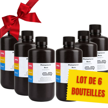 Pack ELEGOO - 6x Résine UV ABS-Like - Noir (Smoky Black) - 1 kg