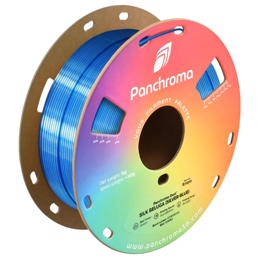 Panchroma PLA Dual Silk - Beluga Argent-Bleu (Beluga Silver-Blue)- 1.75 mm - 1 kg