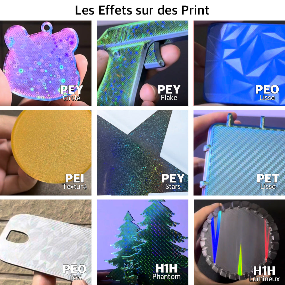(Retiré le 27/08/2026) Ziflex - Plateau d'Impression pour Bambu Lab Séries X1/X2/P1/P2/A1 - Big PEO & Fibre de Carbon PET Smoo
