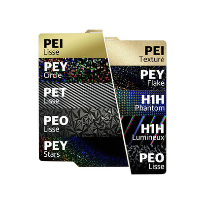 Ziflex - Plateau d'Impression pour Bambu Lab Séries X1/X2/P1/P2/A1 - PEO & H1H Phantom - 257 x 257 mm
