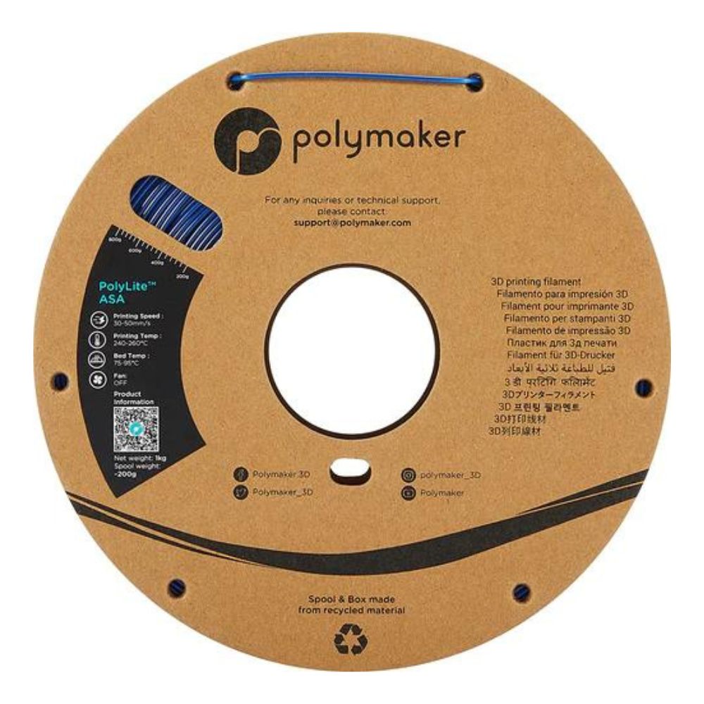 Polymaker - PolyLite ASA - Bleu (blue) - 1,75 mm - 1 kg