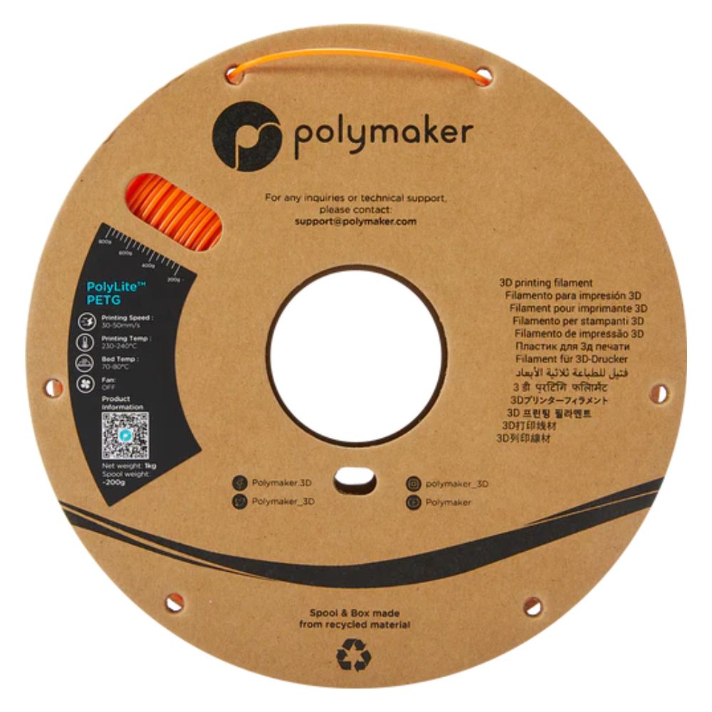 Polymaker - PolyLite PETG - Orange - 1,75 mm - 1 kg