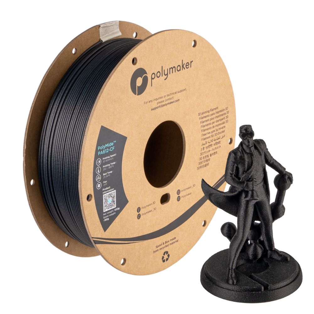 Polymaker - PolyMide PA612-CF - Noir (Black) - 1,75 mm - 500 g