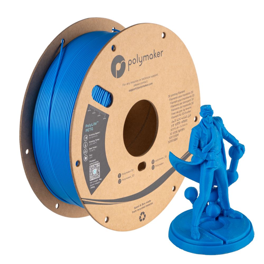 Polymaker - PolyLite PETG - Bleu Électrique (Electric Blue) - 1,75 mm - 1 kg