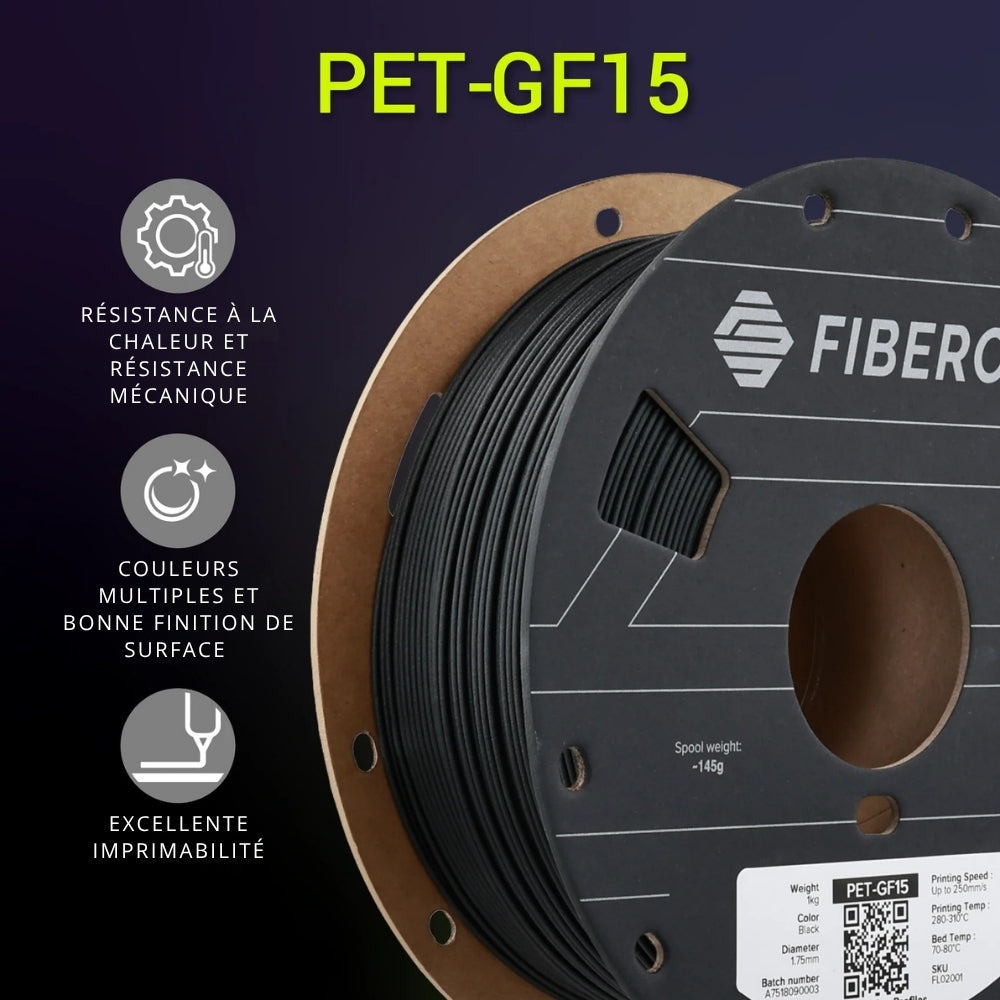 Polymaker - Fiberon PET-GF15 Blanc (White) - 1,75 mm - 1 kg