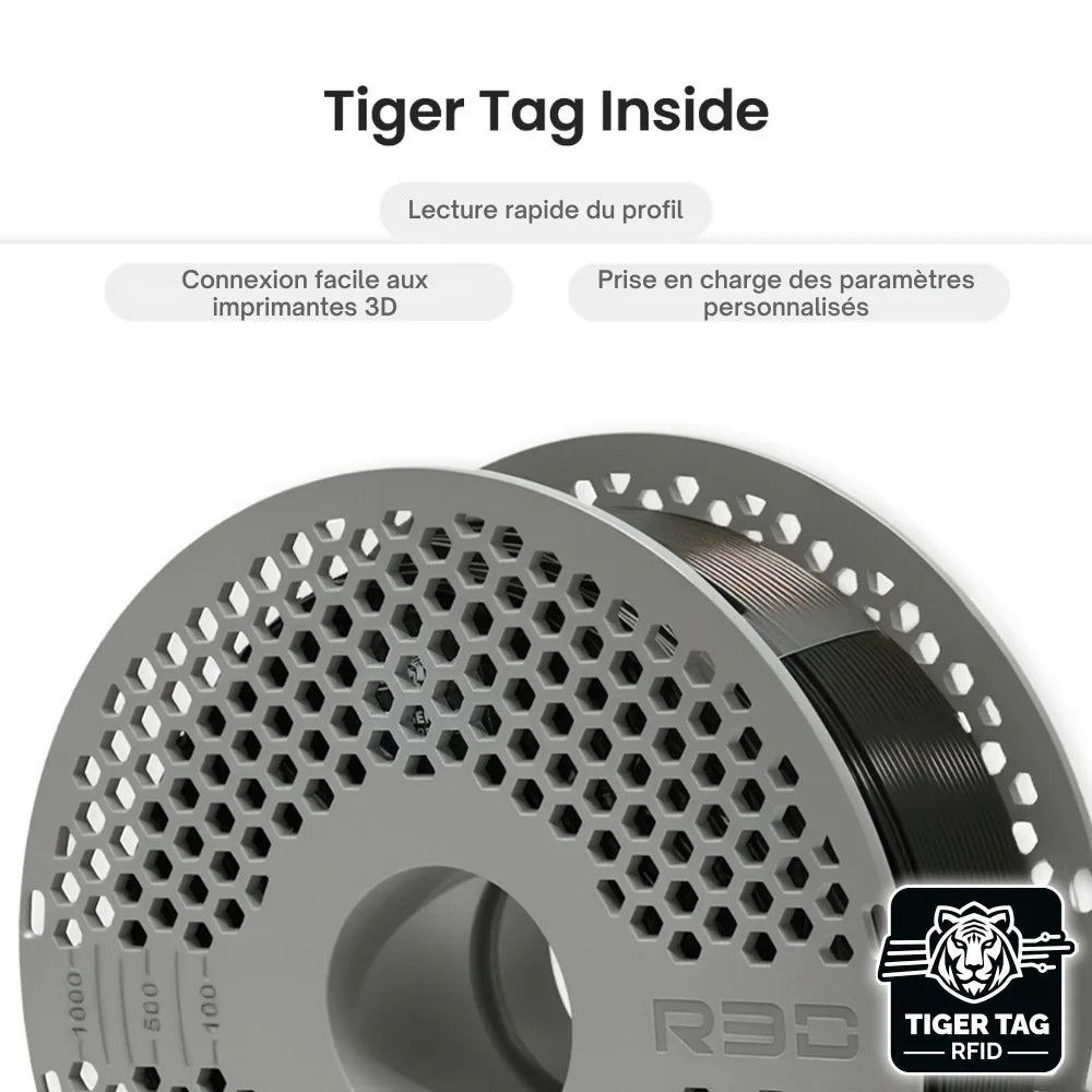 R3D - PETG High-Speed - Noir (Black) - 1,75 mm - 1 kg avec RFID TigerTag