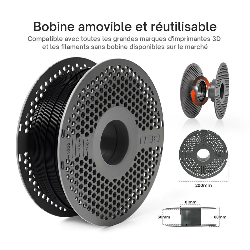 R3D - PETG High-Speed - Noir (Black) - 1,75 mm - 1 kg avec RFID TigerTag