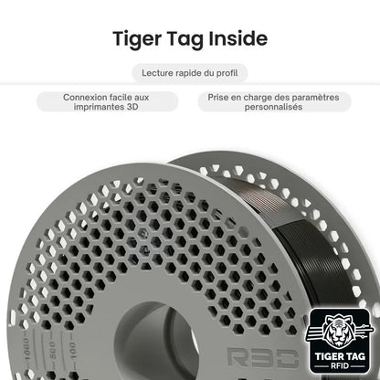 R3D - PLA High-speed - Noir (Black) - 1,75 mm - 1 kg avec RFID TigerTag