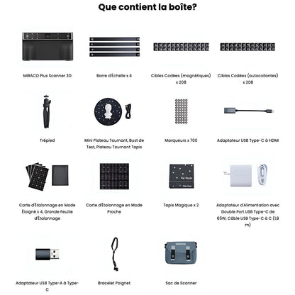 Revopoint - Miraco Plus - Premier Scanner 3D Autonome avec des Capacités de Métrologie Photogrammétr