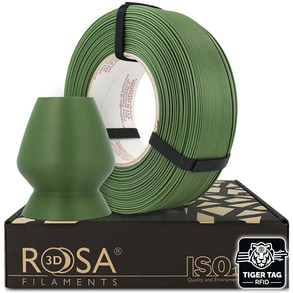 Rosa3D - PLA-CF Matt - Vert Matcha (Matcha Green) - 1,75mm - 1kg - Refill avec RFID TigerTag