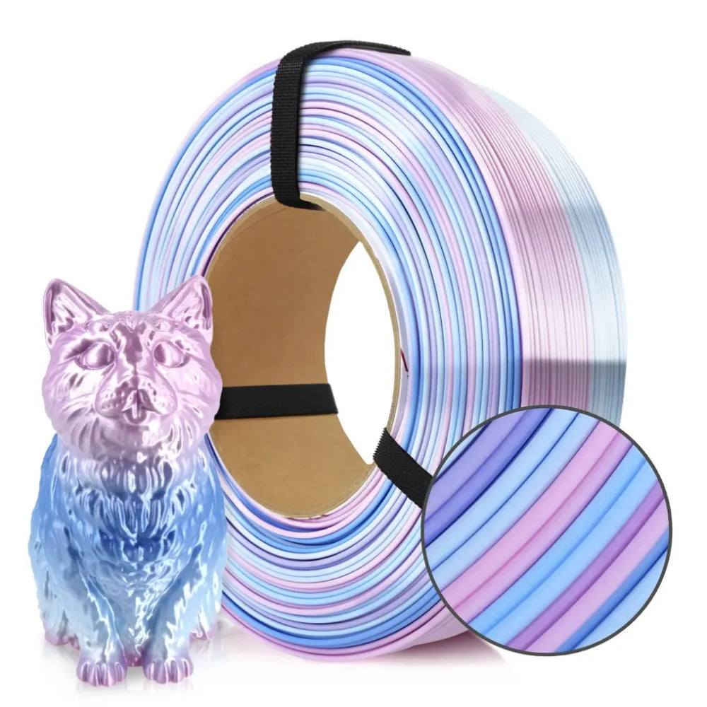 Rosa3D - PLA Rainbow - Arc-en-ciel Bonbon (Multicolour Silk Candy) - 1,75 mm - 1 kg Refill