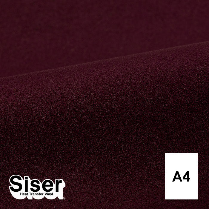 Siser - Flock - Feuille A4 Thermocollant - (S0016) Bordeaux Velours - 20 x 30 cm