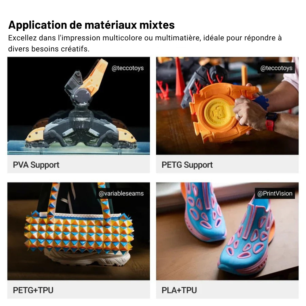 Snapmaker U1 - Imprimante 3D Multi-Couleurs à 4 Têtes d'Impression (STOCK DEBUT MAI)