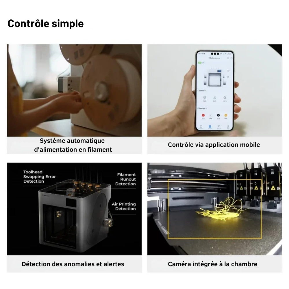 Snapmaker U1 - Imprimante 3D Multi-Couleurs à 4 Têtes d'Impression (STOCK DEBUT MAI)