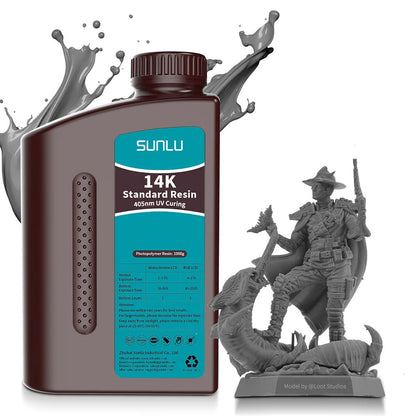 Sunlu - Résine Standard 14K - Gris Clair (Solid Grey) - 1 kg
