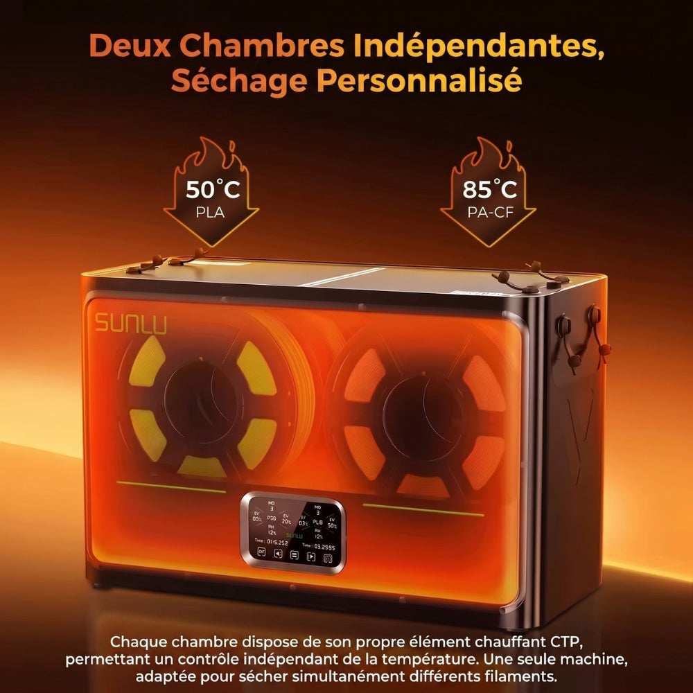 Sunlu - FilaDryer S4 Pro - Boîte de Séchage à Double Zone pour Filament (Filament Dryer)
