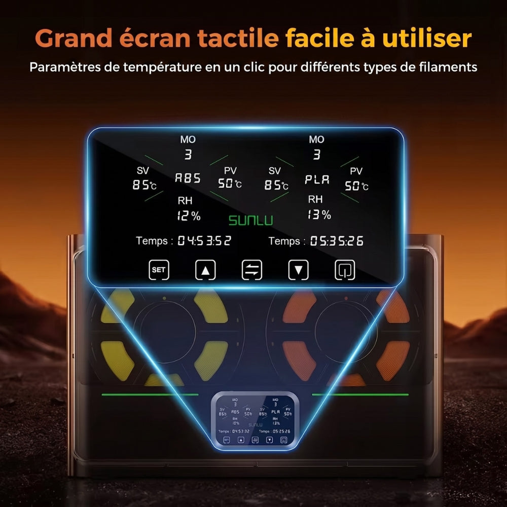 Sunlu - FilaDryer S4 Pro - Boîte de Séchage à Double Zone pour Filament (Filament Dryer)