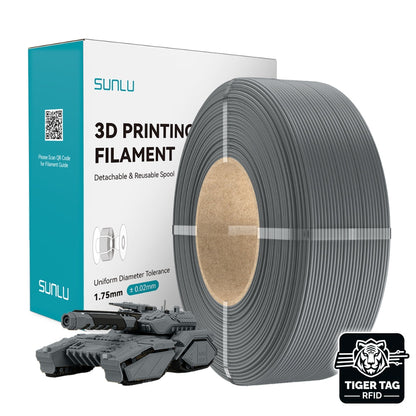 Sunlu - PLA - Gris (Gray) - 1,75 mm - 1 kg - Refill avec RFID TigerTag