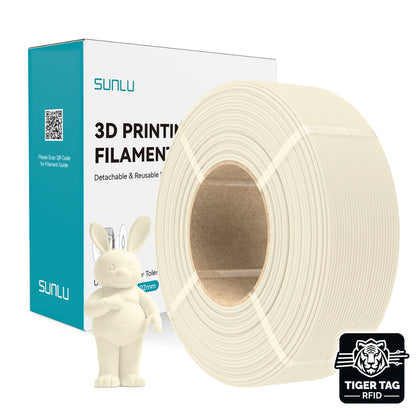 Sunlu - PLA Matte - Blanc OS (Bone White) - 1,75 mm - 1 kg - Refill avec RFID TigerTag
