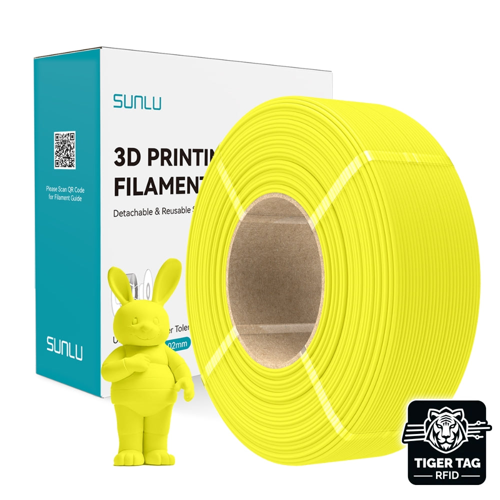 Sunlu - PLA Matte - Jaune (Yellow) - 1,75 mm - 1 kg - Refill avec RFID TigerTag