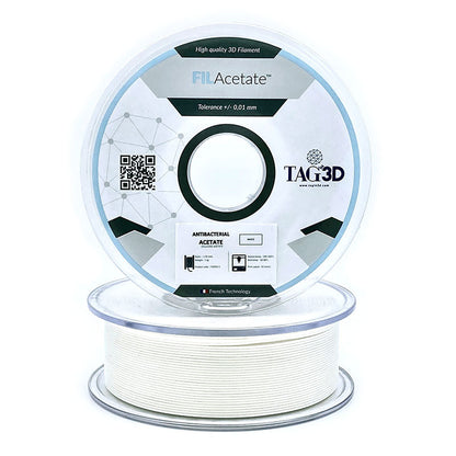 Tag3D - FilAcetate - Acétate Antibactérien Blanc - 1.75 mm - 1 kg