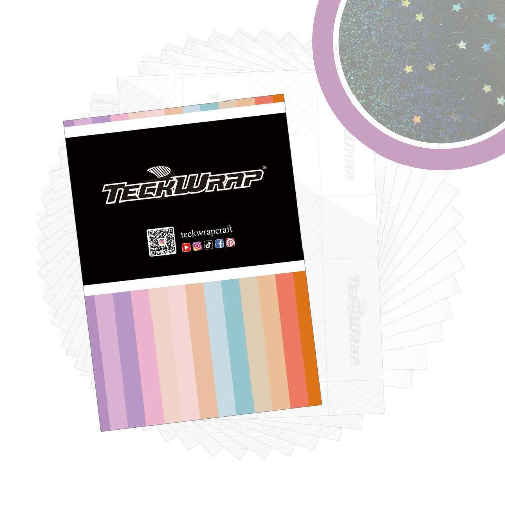 TeckWrapCraft - Stickers - 15 Feuilles Holographique Galaxy A4 - 20 x 30 cm