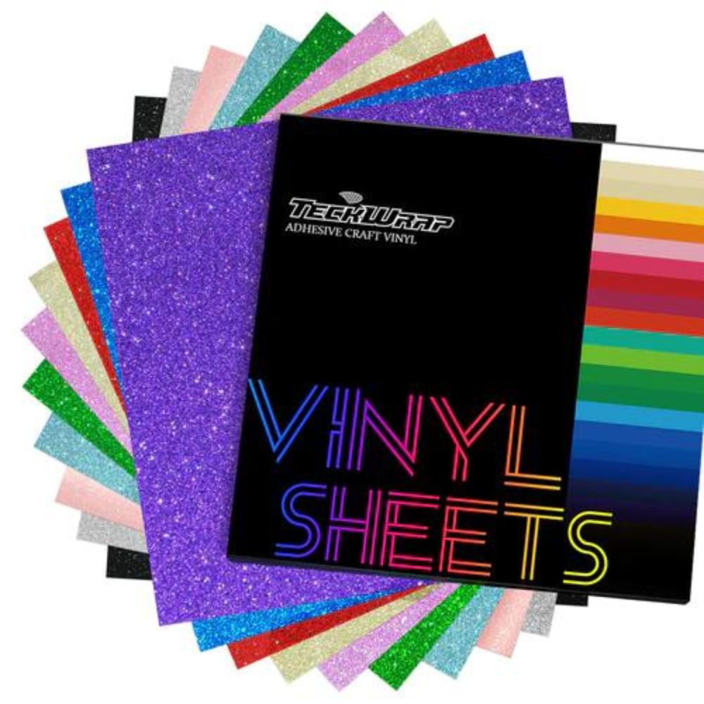 TeckWrapCraft - Vinyle - 10 feuilles Pailleté - 30 x 30 cm