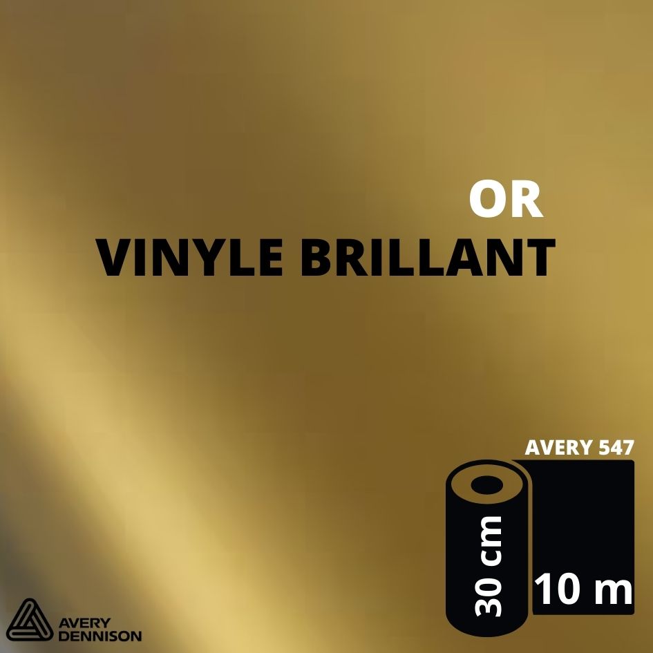 AVERY 500 - Vinyle Adhésif - Or Brillant - 30 cm x 10 m
