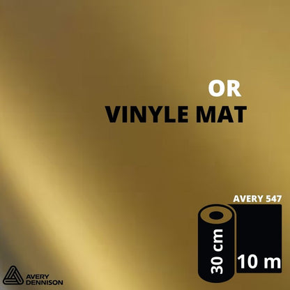 AVERY 500 - Vinyle Adhésif - Or Mat - 30 cm x 10 m