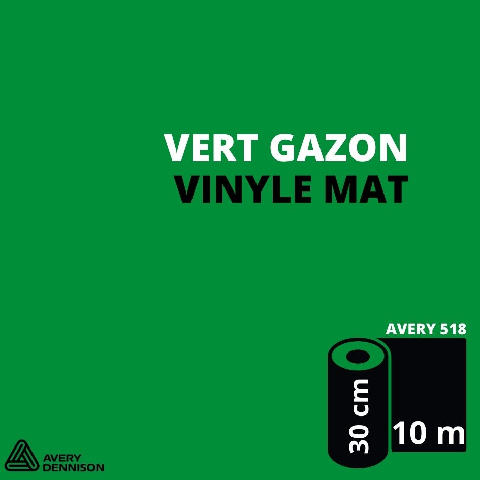 AVERY 500 - Vinyle Adhésif - Vert Gazon - Mat - 30 cm x 10 m