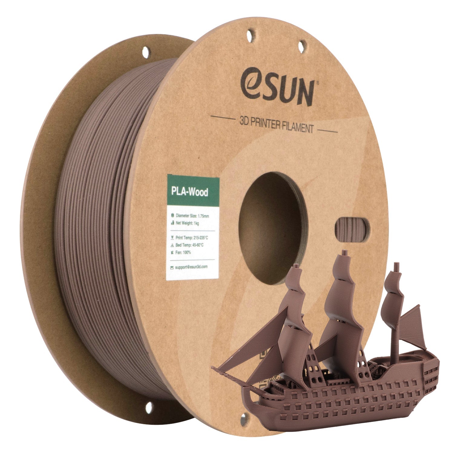 eSun - PLA Wood - Noyer (Walnut) - 1.75mm - 1 kg