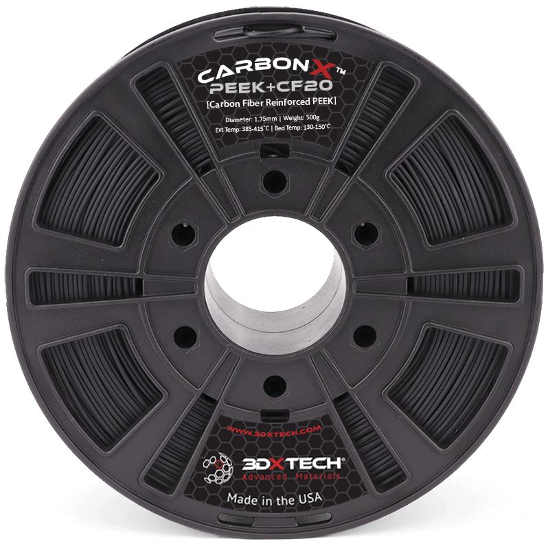 3DXTech - CarbonX - PEEK+CF20 - Noir (Black) - 1.75 mm - 500 g
